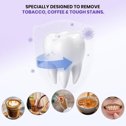 Purple Teeth Whitening Strips | Professional Teeth Whitening & Color Correction Tech | Enamel Safe | Zero Residue | Dry & Non-Slip | Removes Coffee, Wine & Smoking Stains | 14 Strips 7-Day Supply